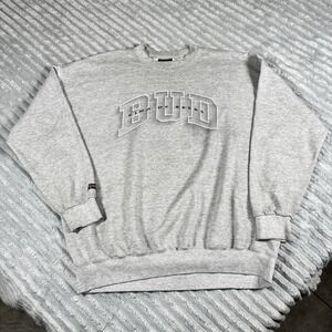 Vintage 90s Gray Jansport Bud‎ King Of Beers Crewneck Sweatshirt  Size 2XL